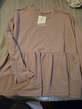 Oversized Peplum Sweatshirt Purple